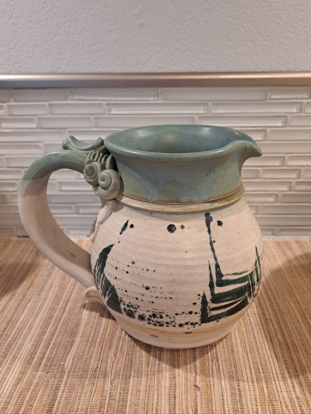 John Schulps Ceramic Pitcher Studio Pottery Signed